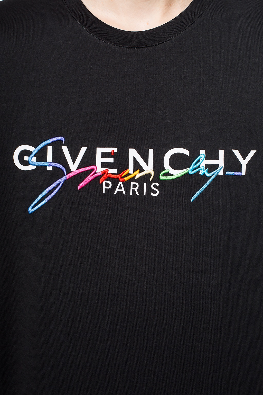 Black Logo-embroidered T-shirt Givenchy - Vitkac Australia